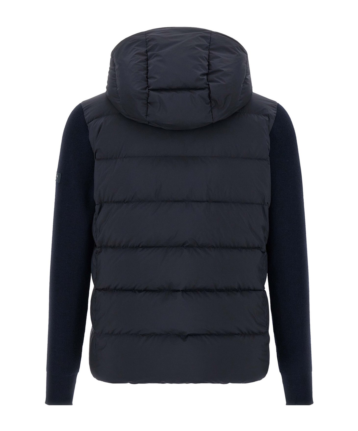 Tatras Keitie Black Down Jacket With Drawstring Hood And Logo Patch On The Side In Tech Fabric Man In Blue