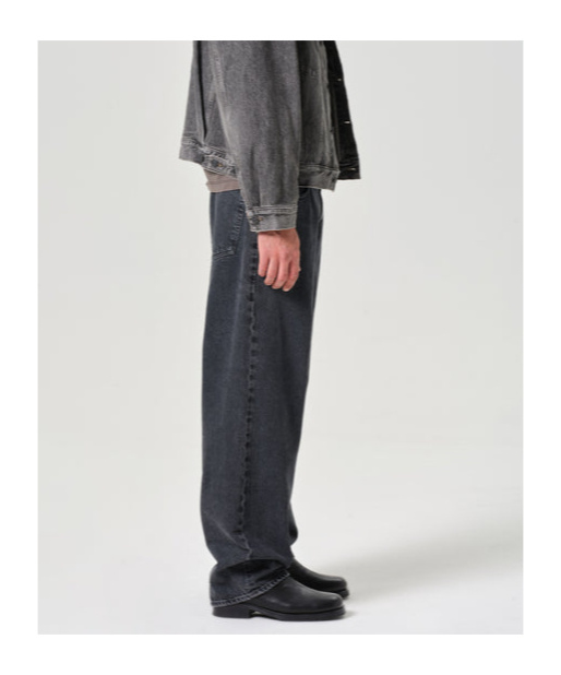 Agolde Gray Jeans In Regenerated Denim In Black