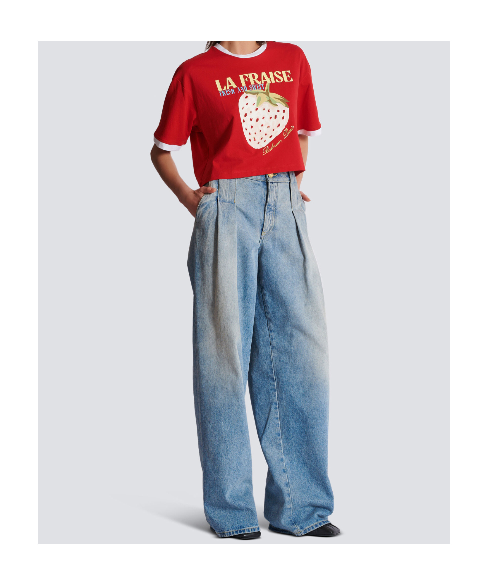Balmain Short T-shirt In Red