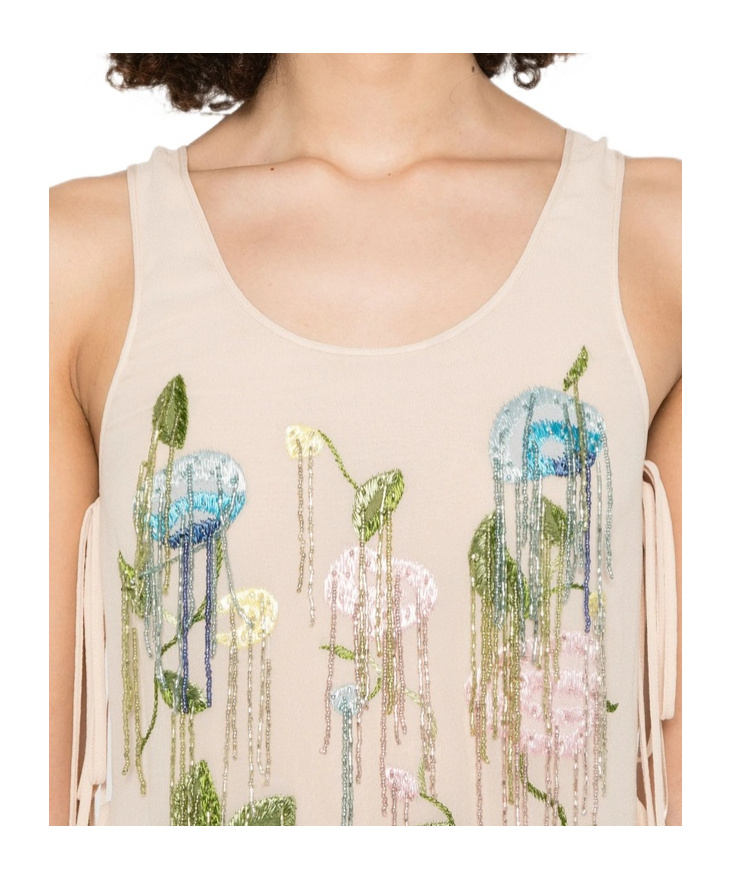 Blumarine Round-neck Vest In Nude