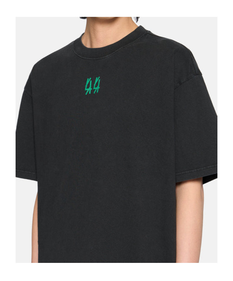 44 Label Group Logo Printed Crewneck T-shirt In Black