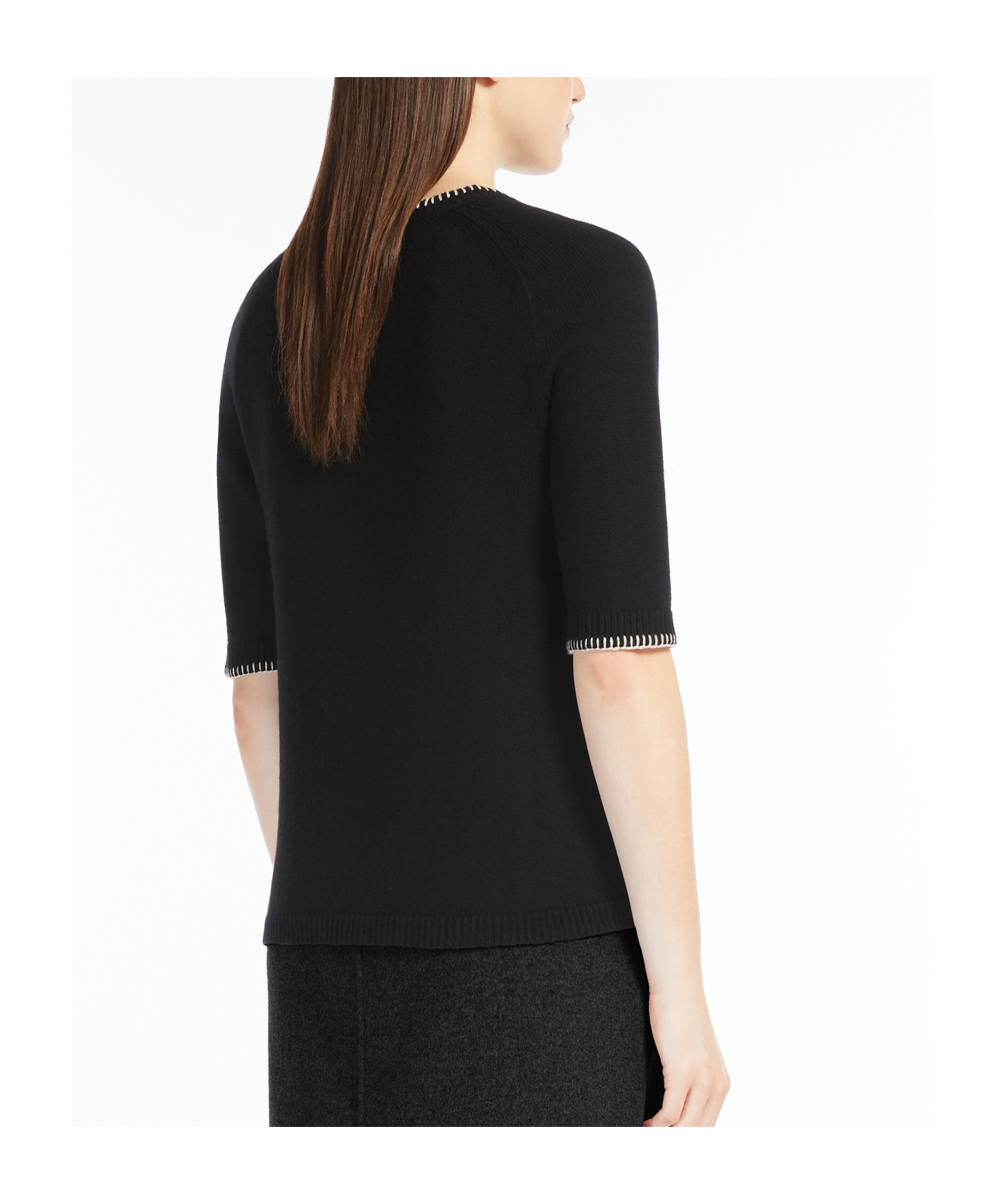 Max Mara Wool And Cashmere Round-neck Sweater In Black