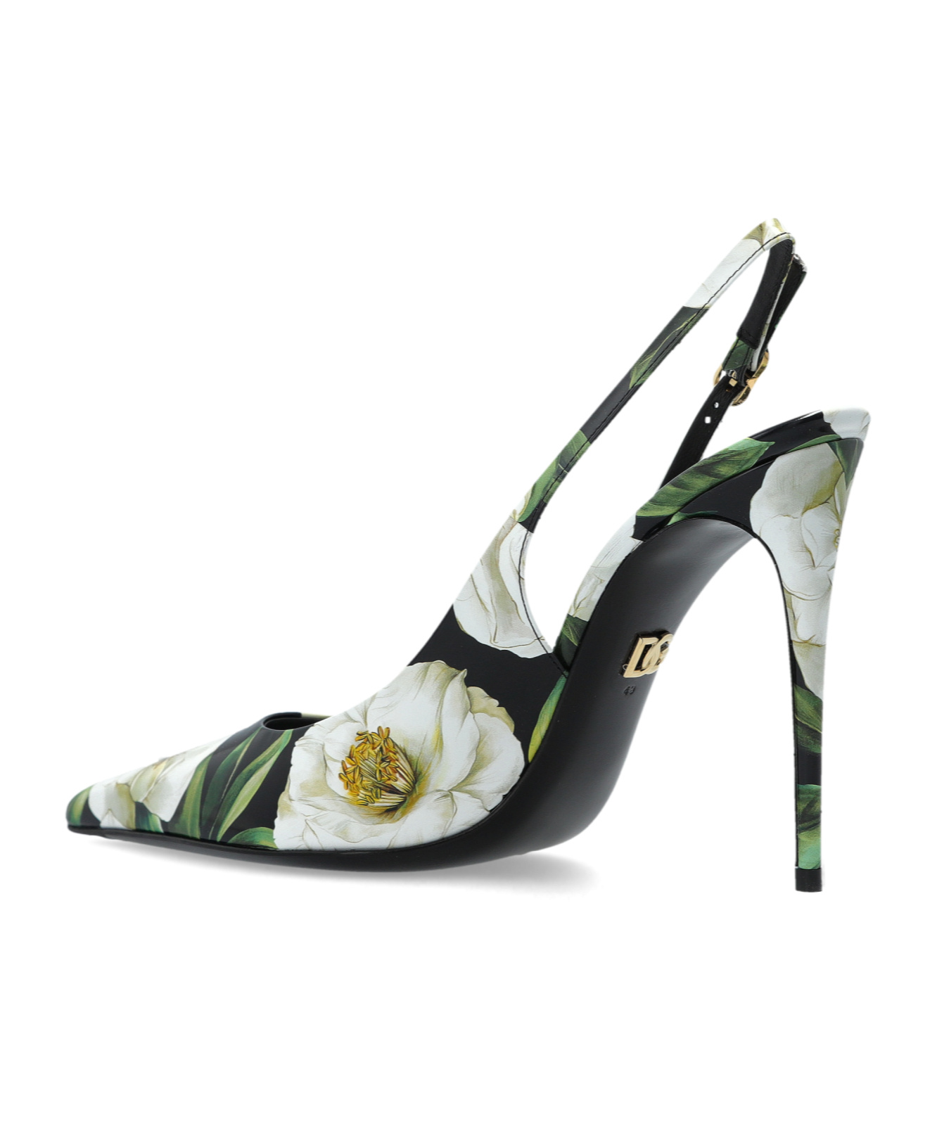 Dolce & Gabbana Printed Leather Slingback Pumps In Multicolor
