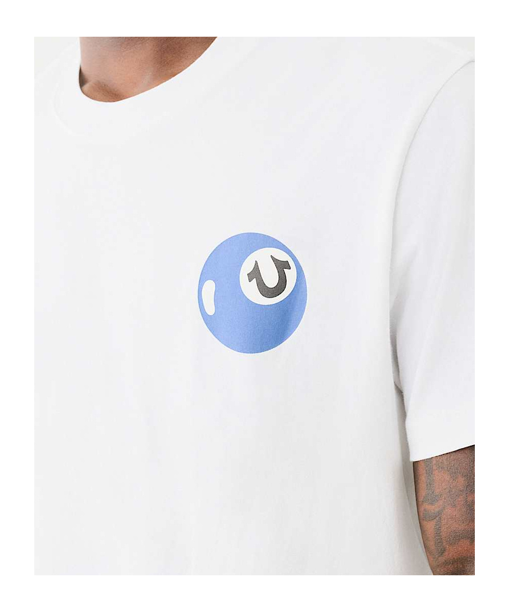 True Religion Puff Print Billiards Tee In White