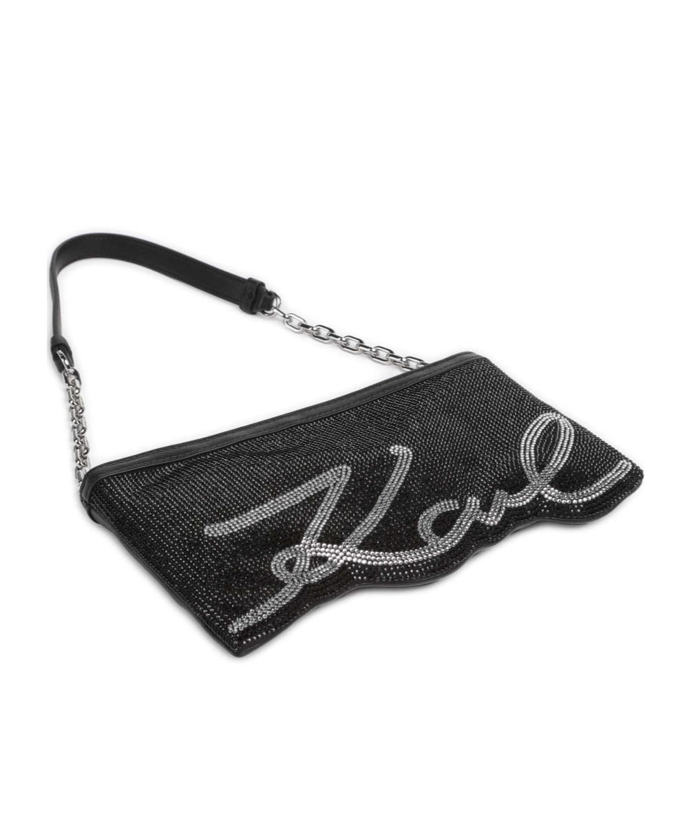 Karl Lagerfeld Logo Shoulder Bag In Black