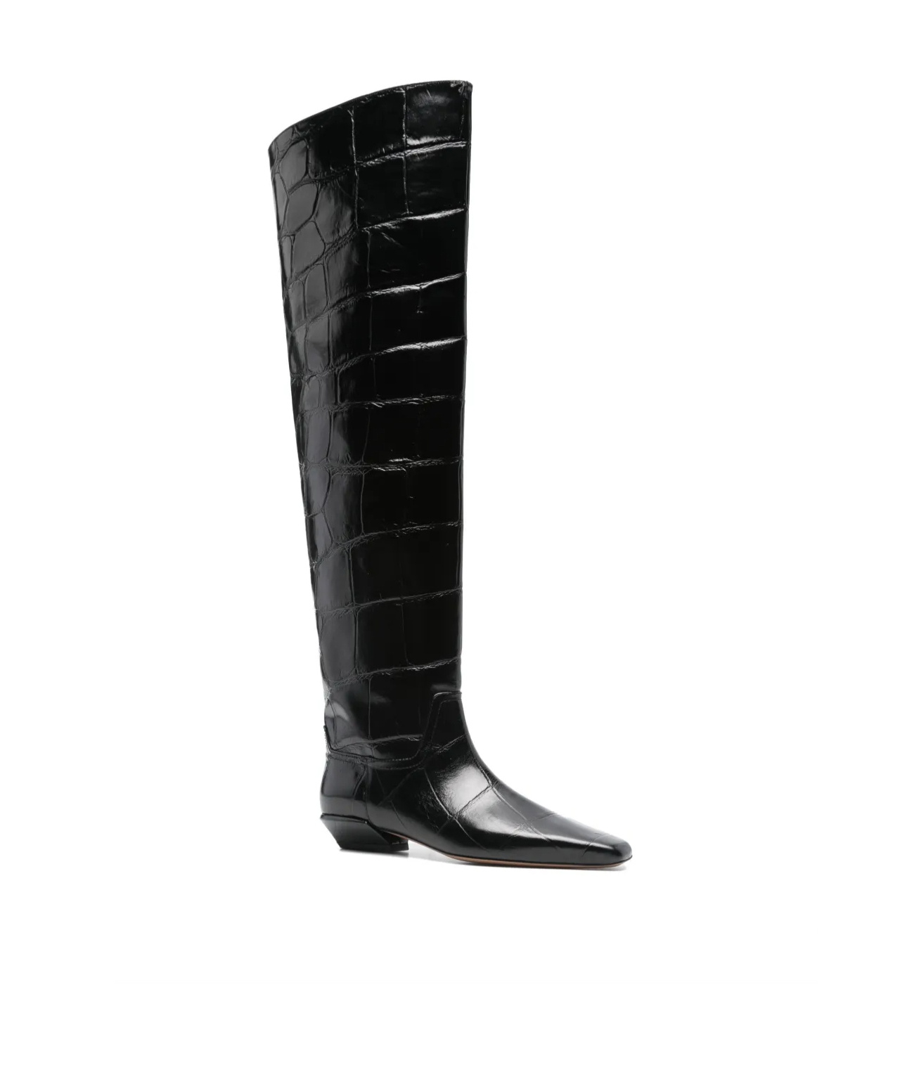Paris Texas Bettina Croc-effect Leather Boots In Black