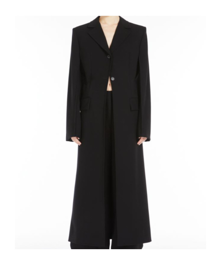 Sportmax Stretch Duster Coat In Technical Viscose In Black