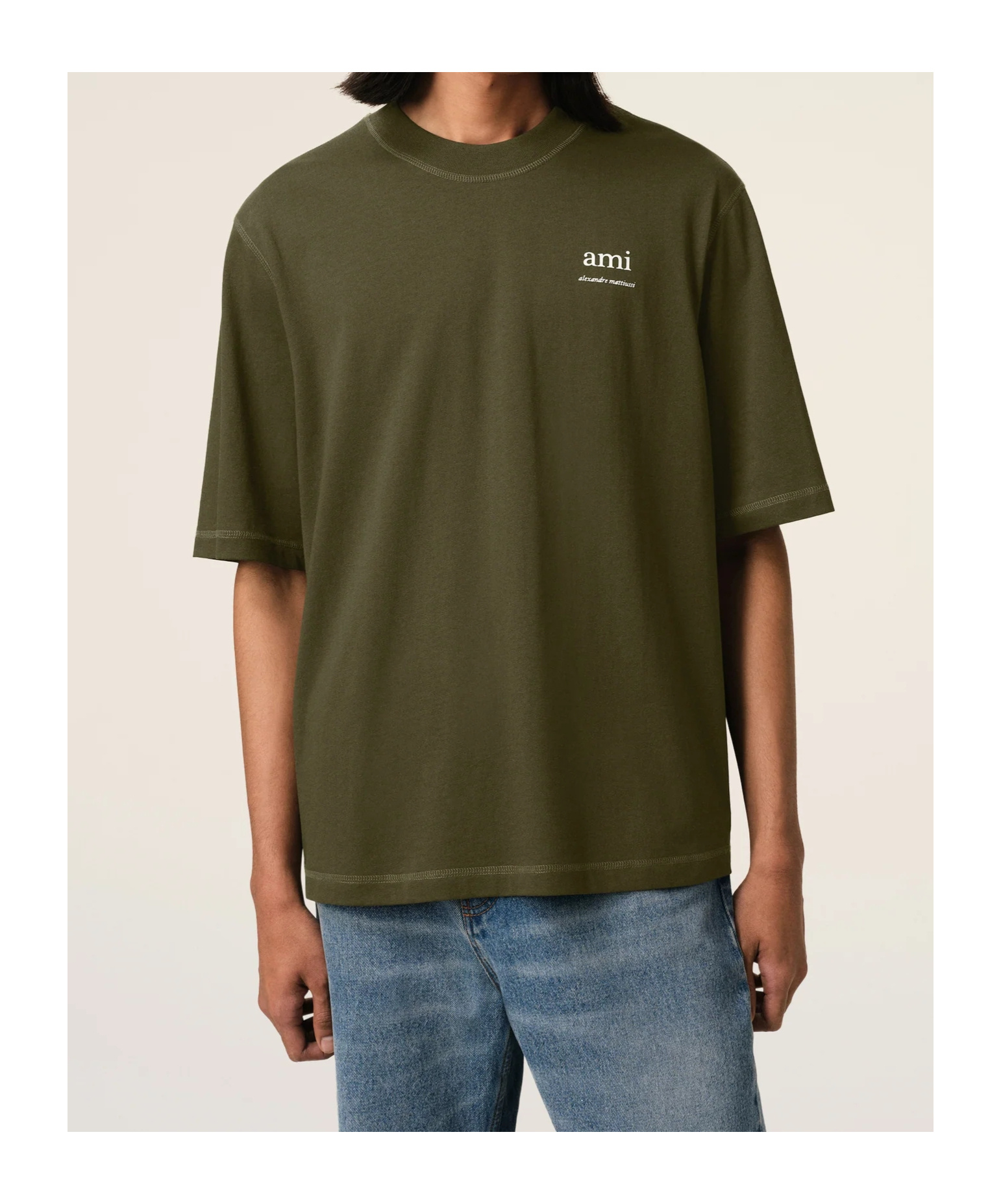 Shop Ami Alexandre Mattiussi Green Cotton T-shirt