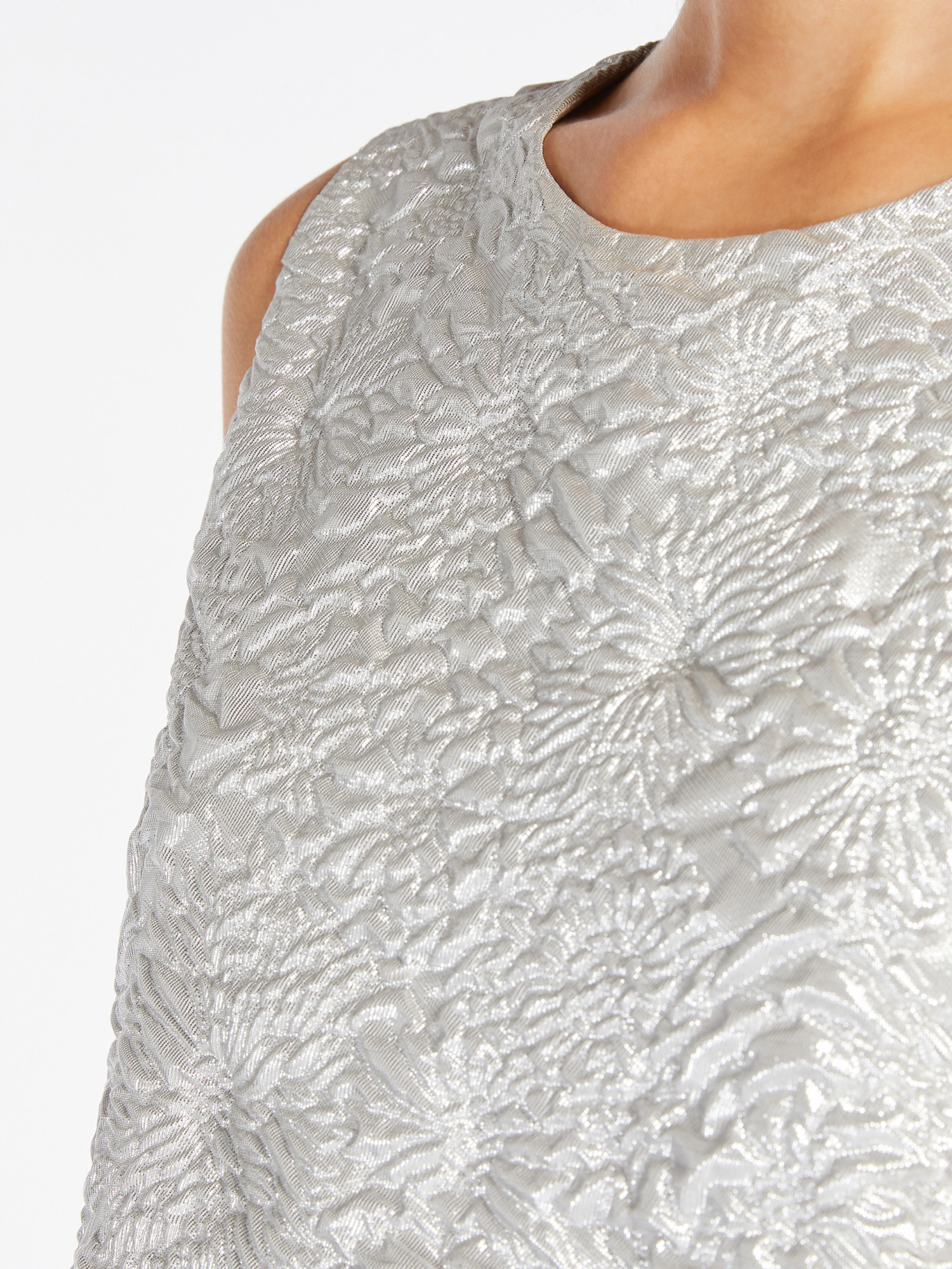 Max Mara Jacquard Crew-neck Top In White