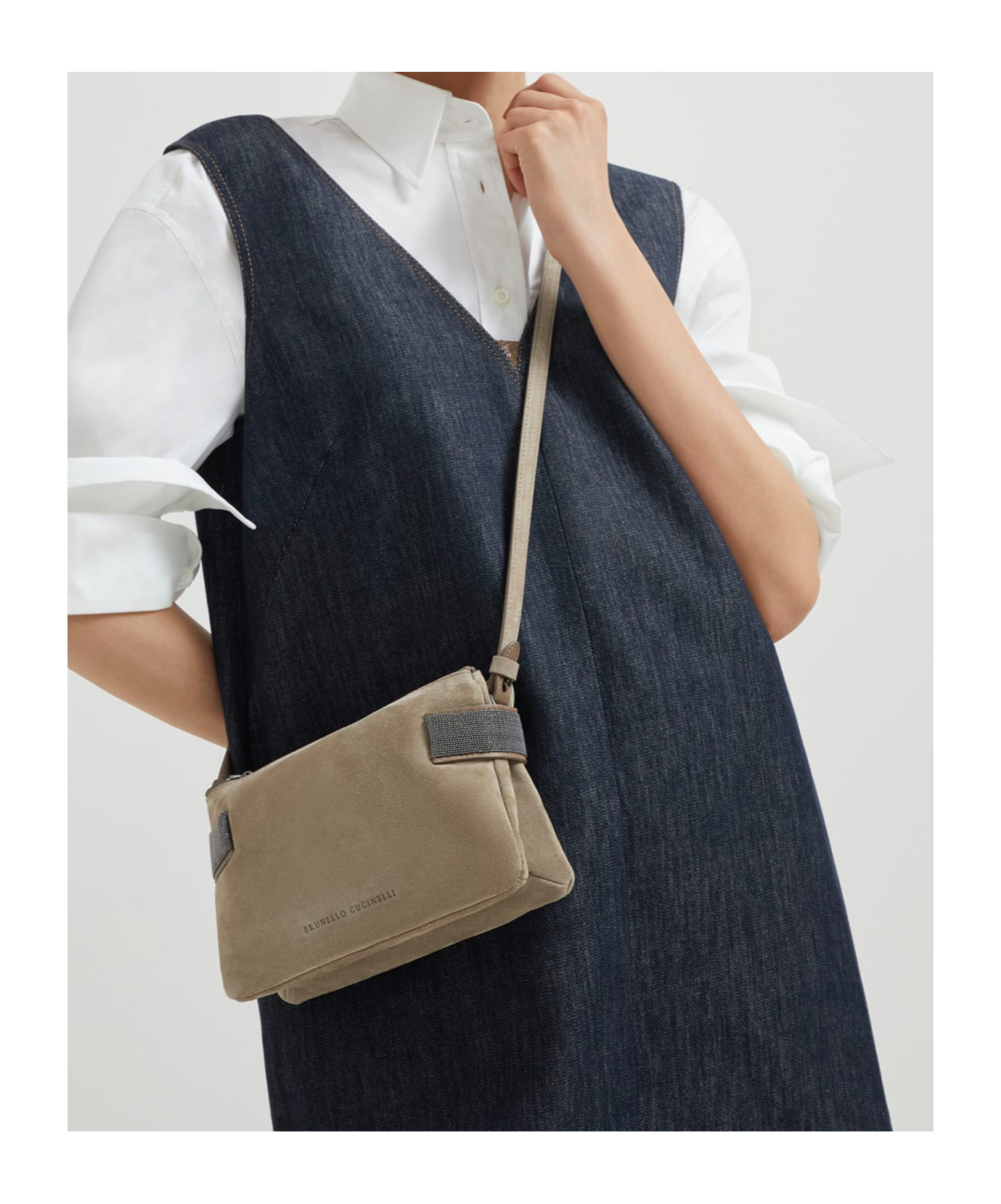 Brunello Cucinelli Essence Mini Shoulder Bag In Brown