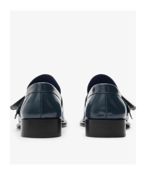 Burberry Shield Leather Loafers In Black