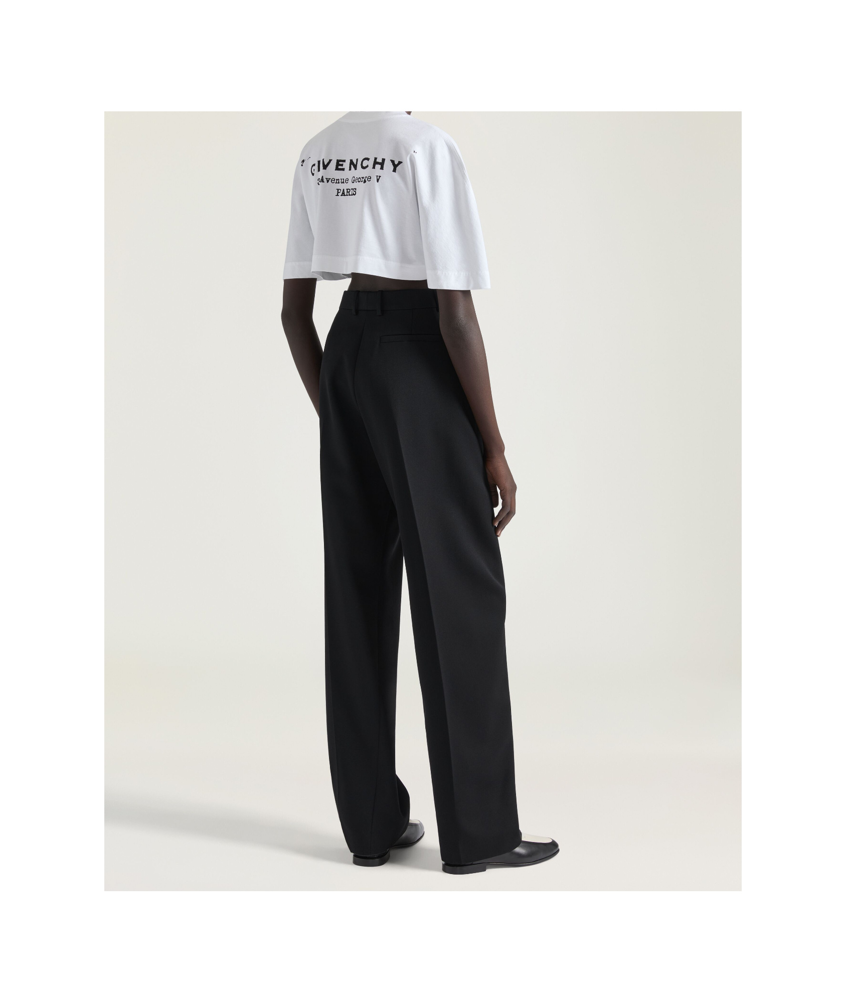 Givenchy Cropped Fit T-shirt In Cotton With Stamp Print In White