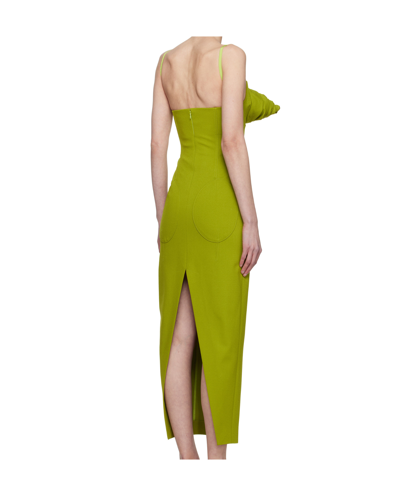 Shop Jean Paul Gaultier Rose-embellished Midi Dress In Green
