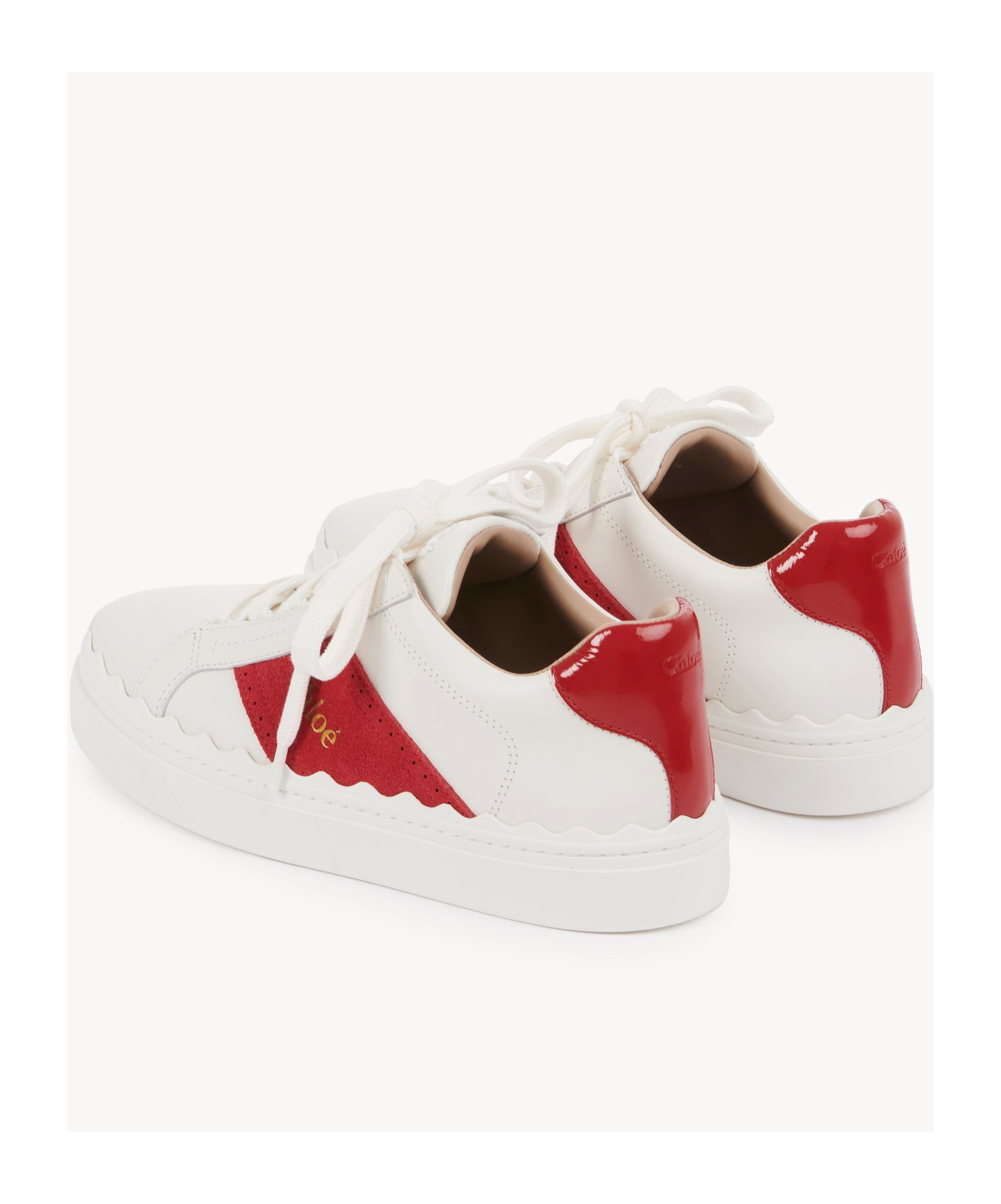 Chloé Round Head Low-cut Casual Shoes In White
