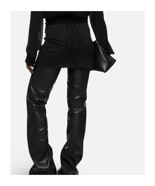 Attico Womens Black Wrap Midi-waist Stretch-wool Mini Skirt In Black