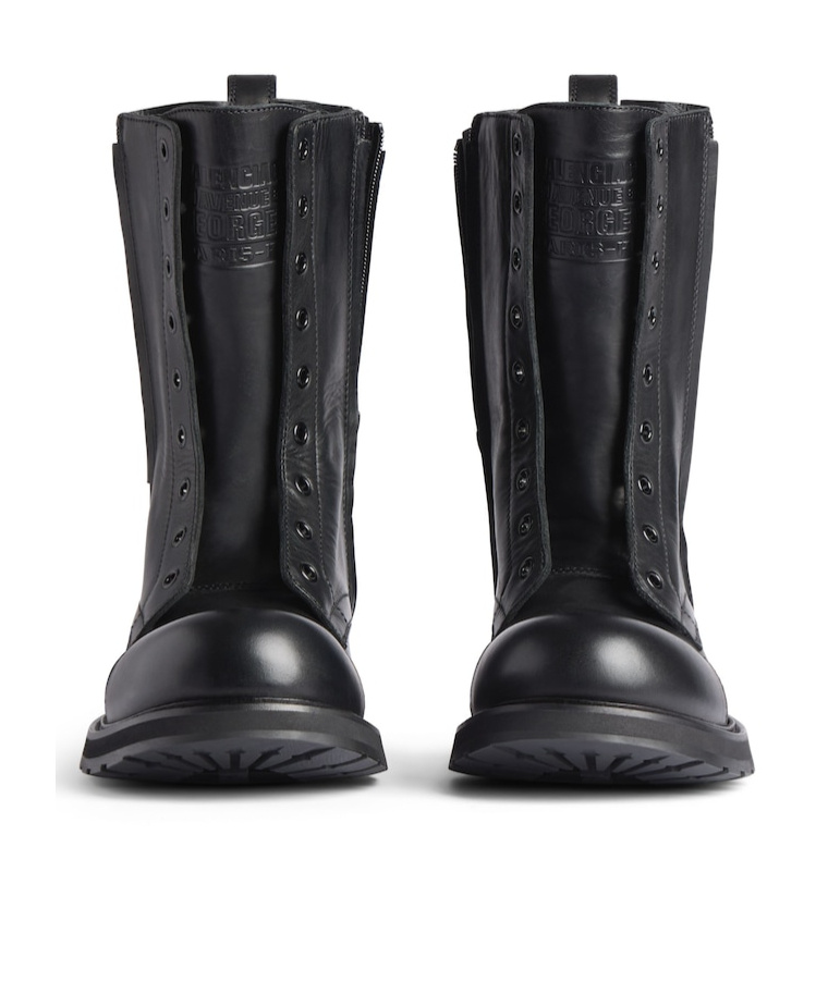 Balenciaga Lace-up Truck Boots Rubber Sole In Black