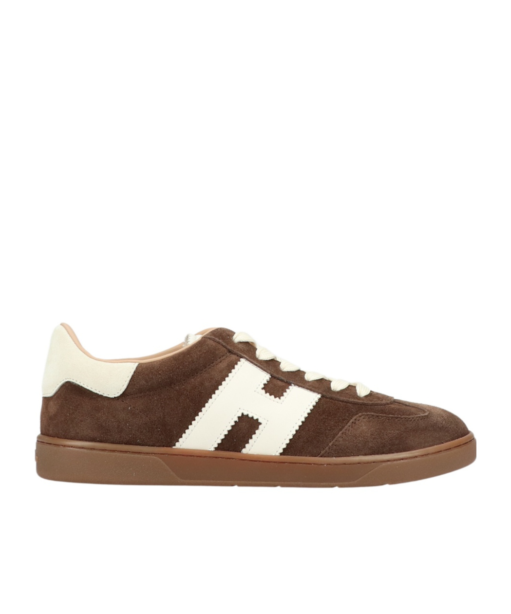 Hogan Low-top Suede Sneakers With Contrasting Stripe In Brown