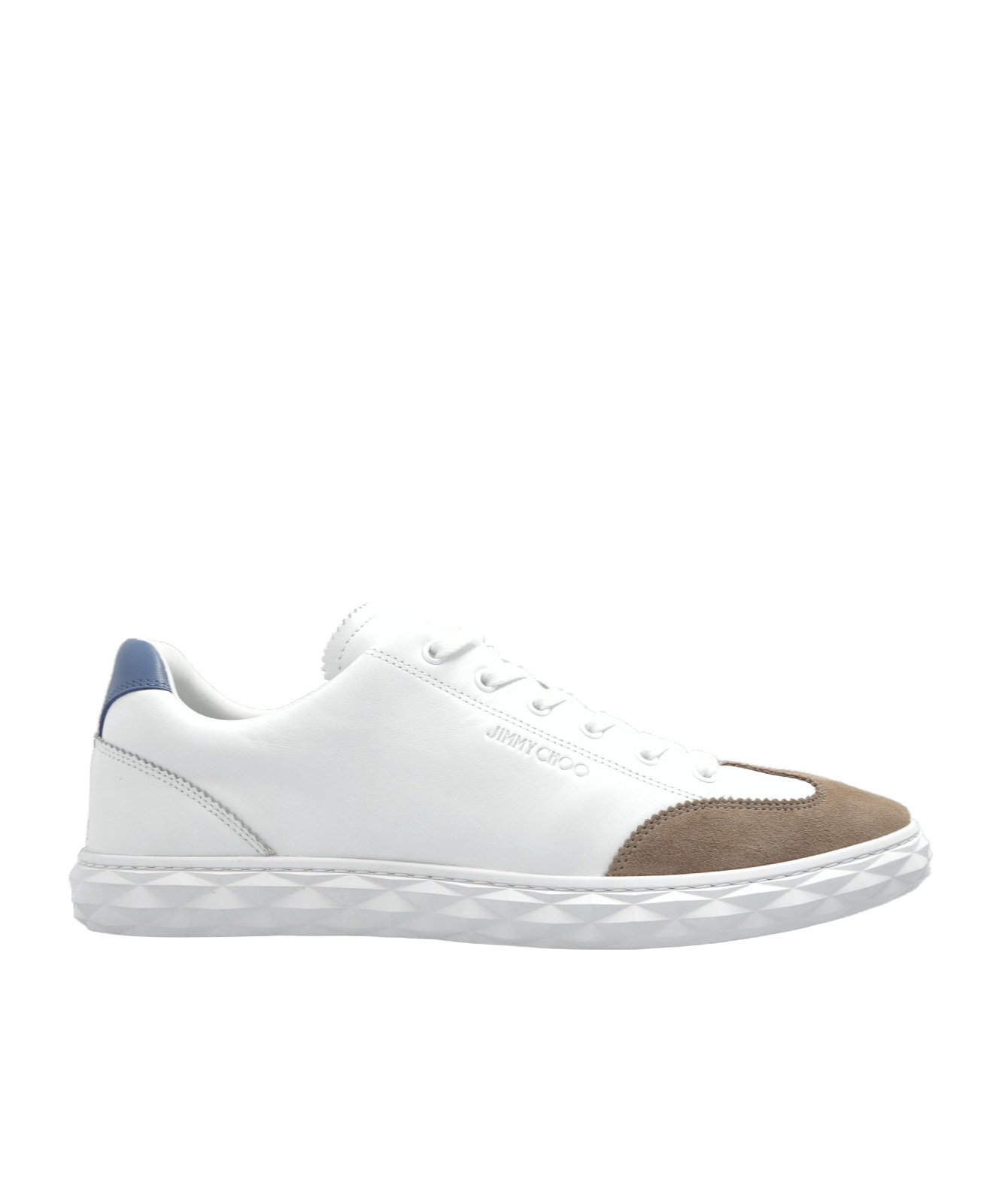 Jimmy Choo Diamond Light Flex Leather Sneakers In White