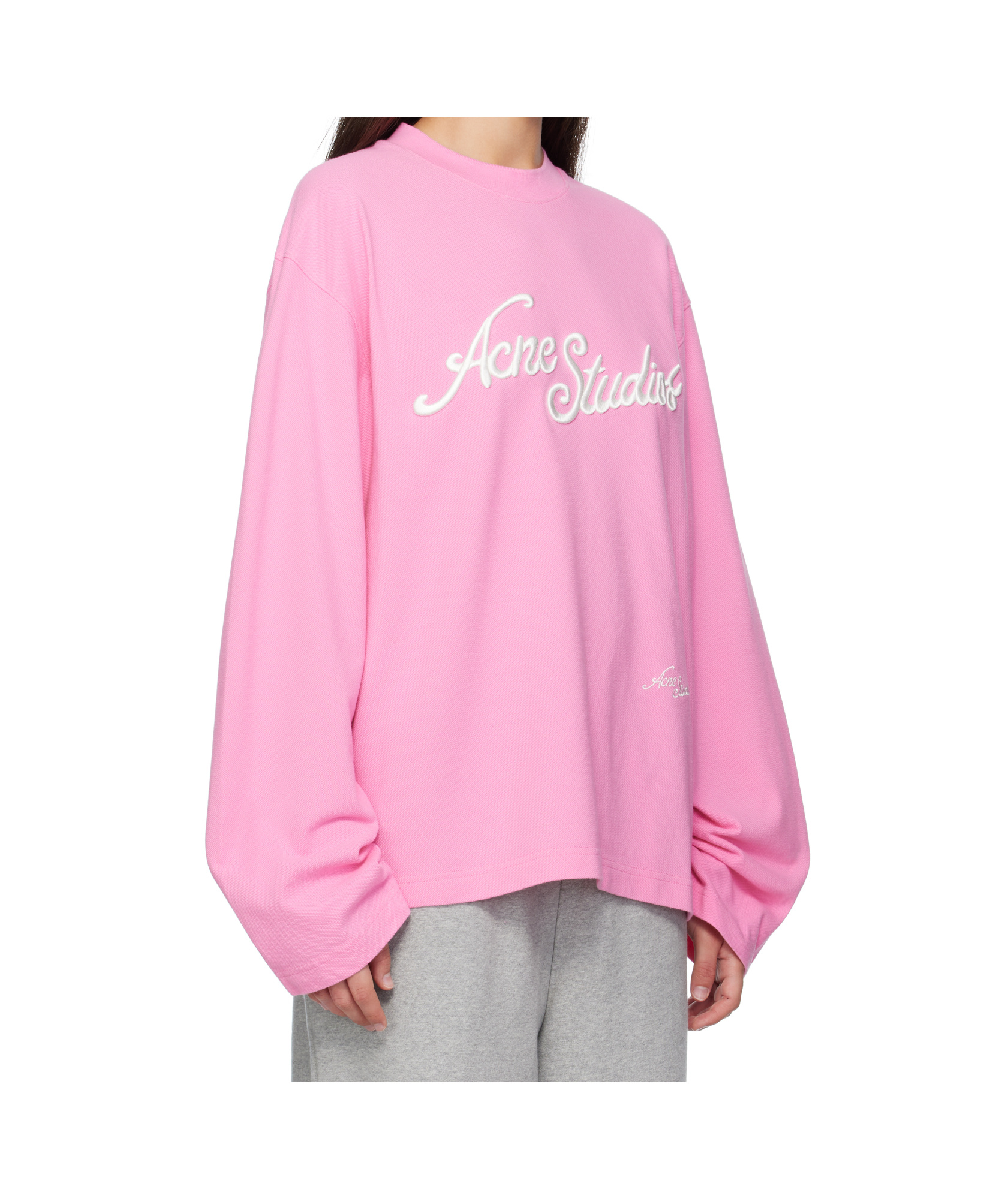 Acne Studios Logo Cotton Jersey T-shirt In Pink