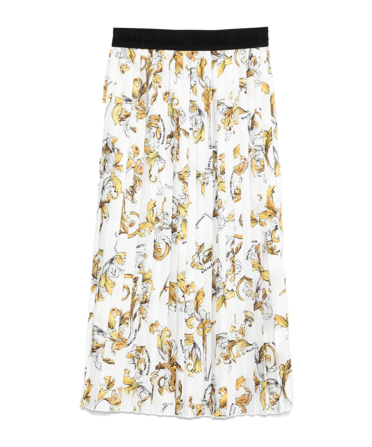 Shop Versace Jeans Barocco-print Midi Skirt In White