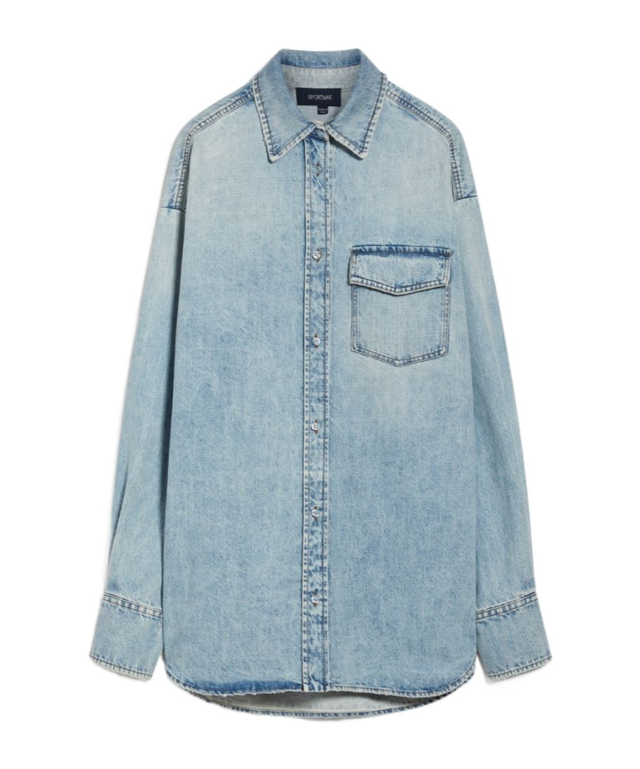 Sportmax Wide Denim Shirt In Blue
