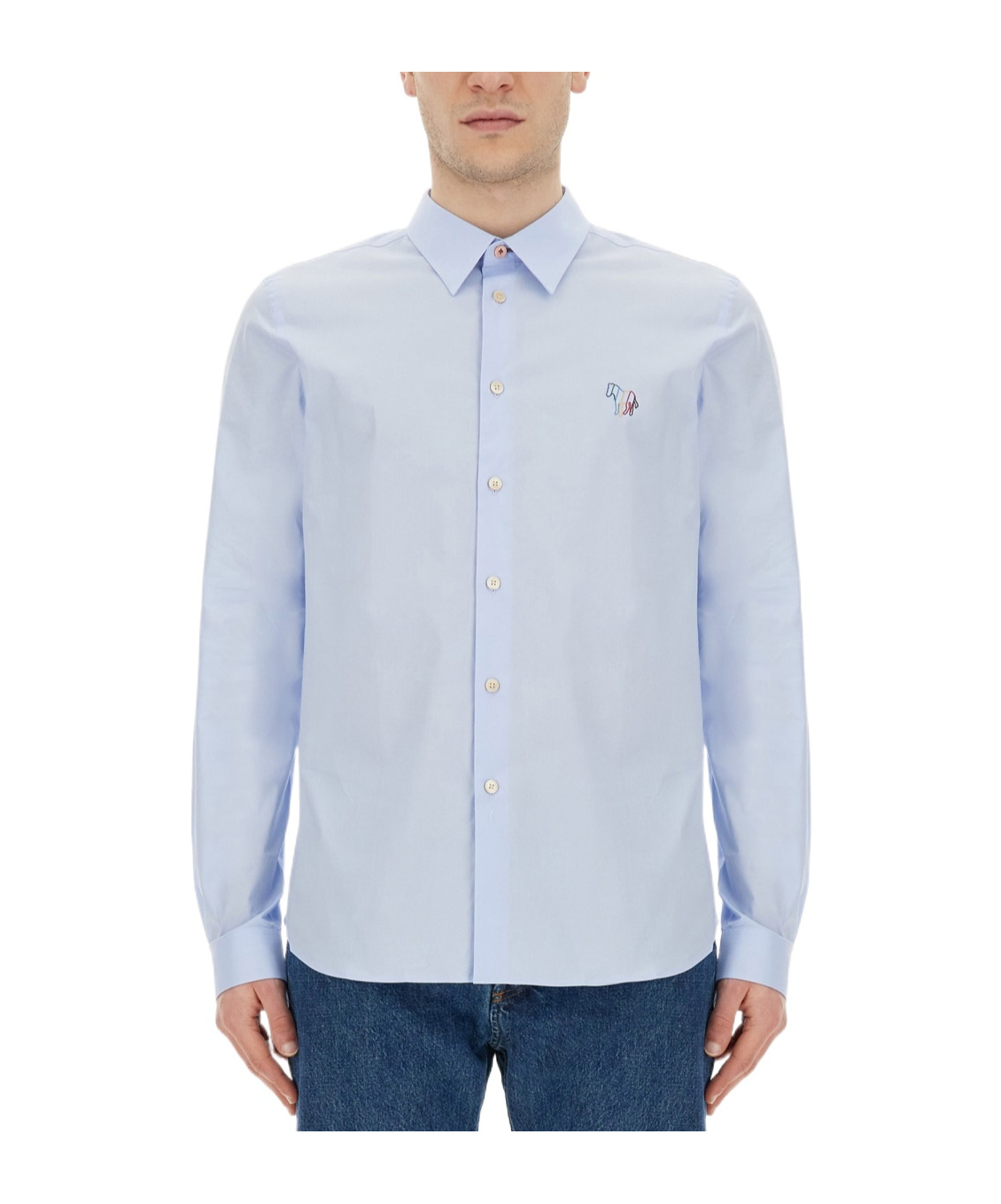 PAUL SMITH PS PAUL SMITH ZEBRA EMBROIDERED LONG-SLEEVED SHIRT