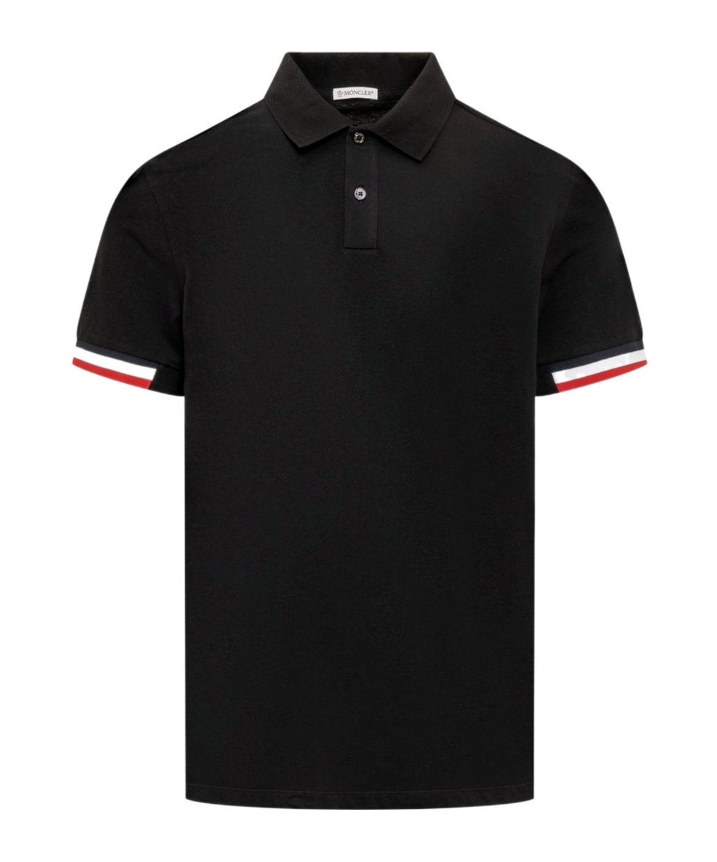 Moncler Cotton Polo Shirt In Black