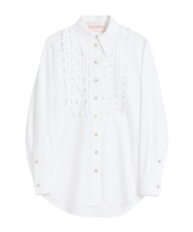 Valentino Garavani Cotton Popeline Shirt In White