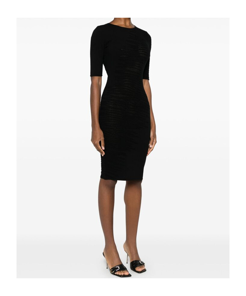 Roberto Cavalli Openwork-areas Mini Dress In Black
