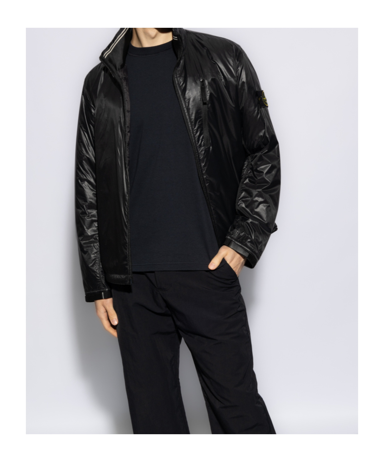 Stone Island Compass-badge Lightweight Padded Jacket In Black