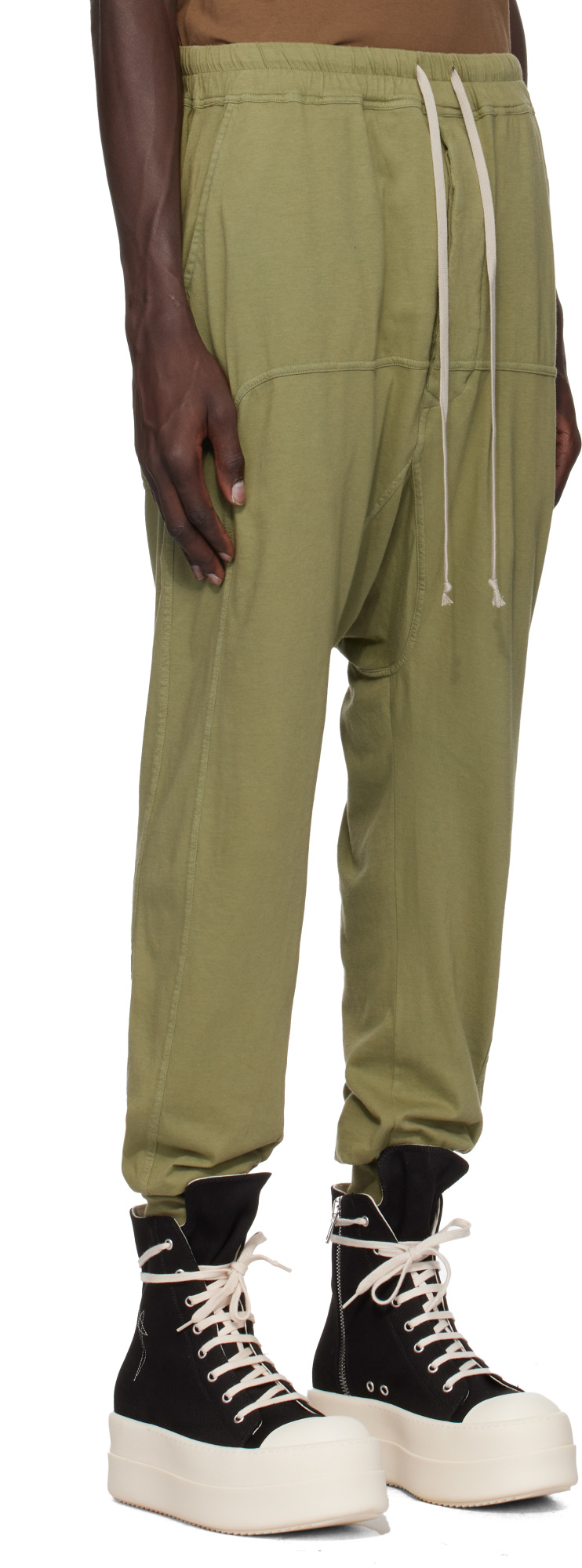 Rick Owens Drkshdw Drawstring Casual Pants In Green