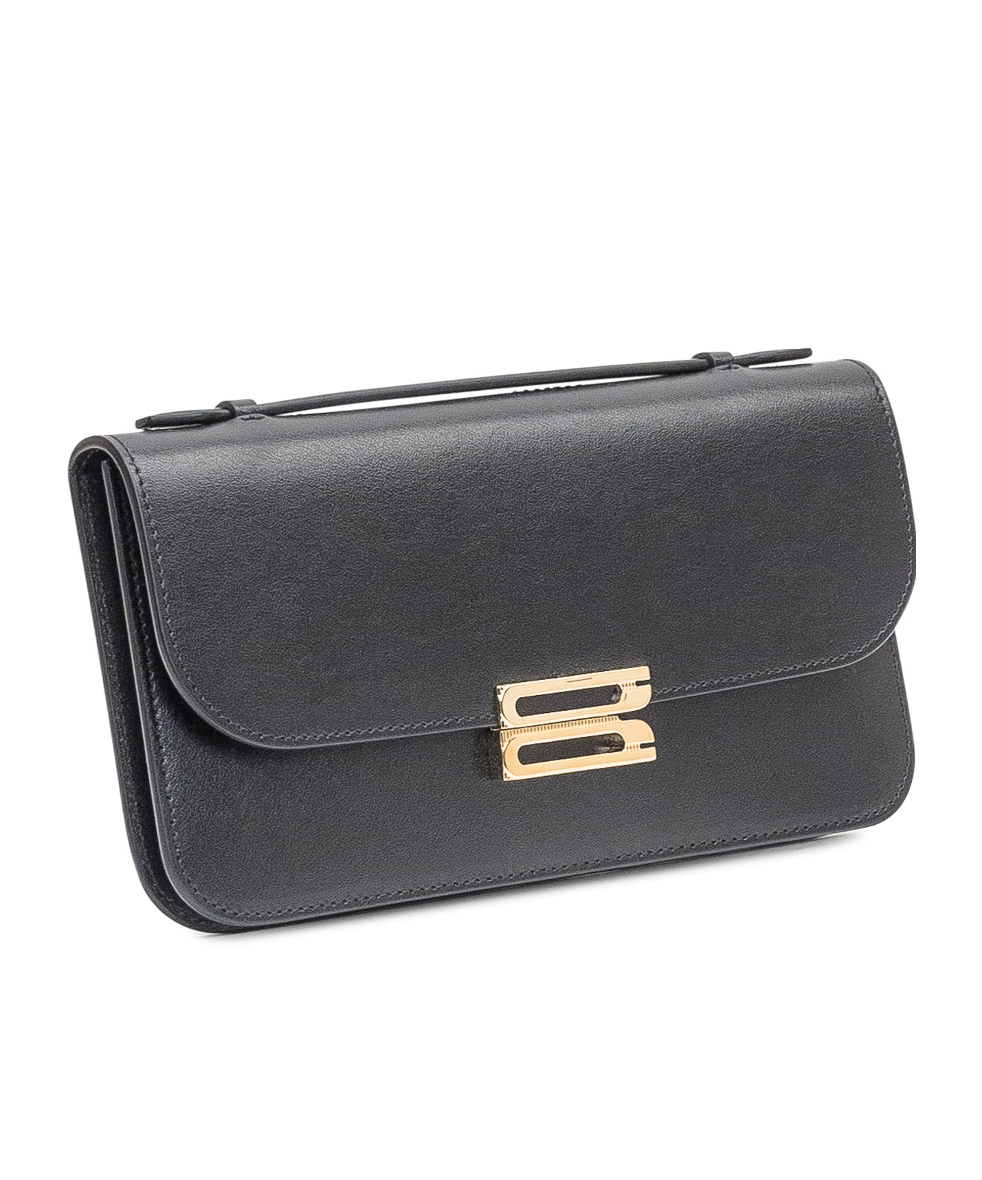 Victoria Beckham Dorian Foldover Top Clutch Bag In Gray