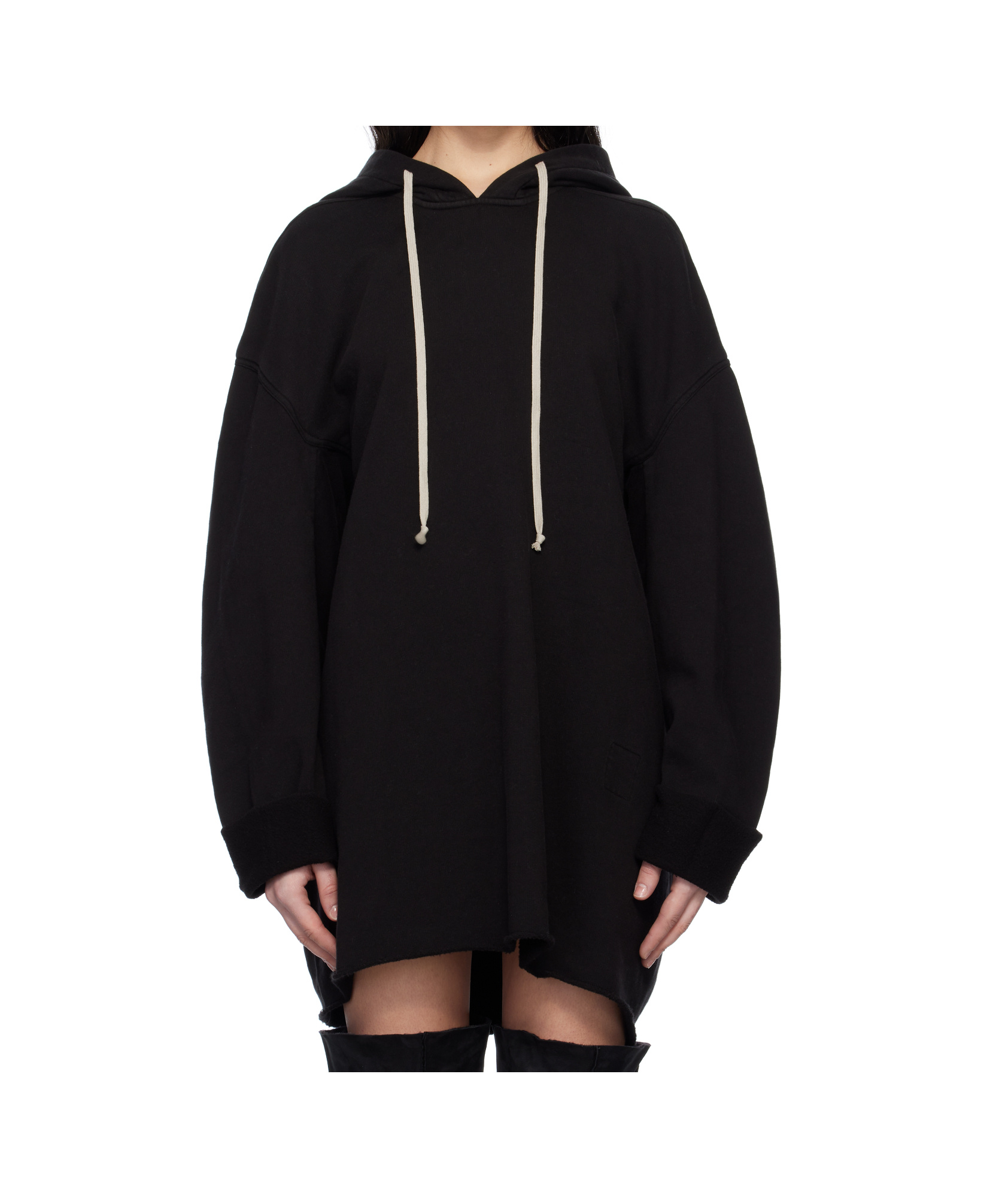 Rick Owens Drkshdw Black Hollywood Peter Hoodie In Black