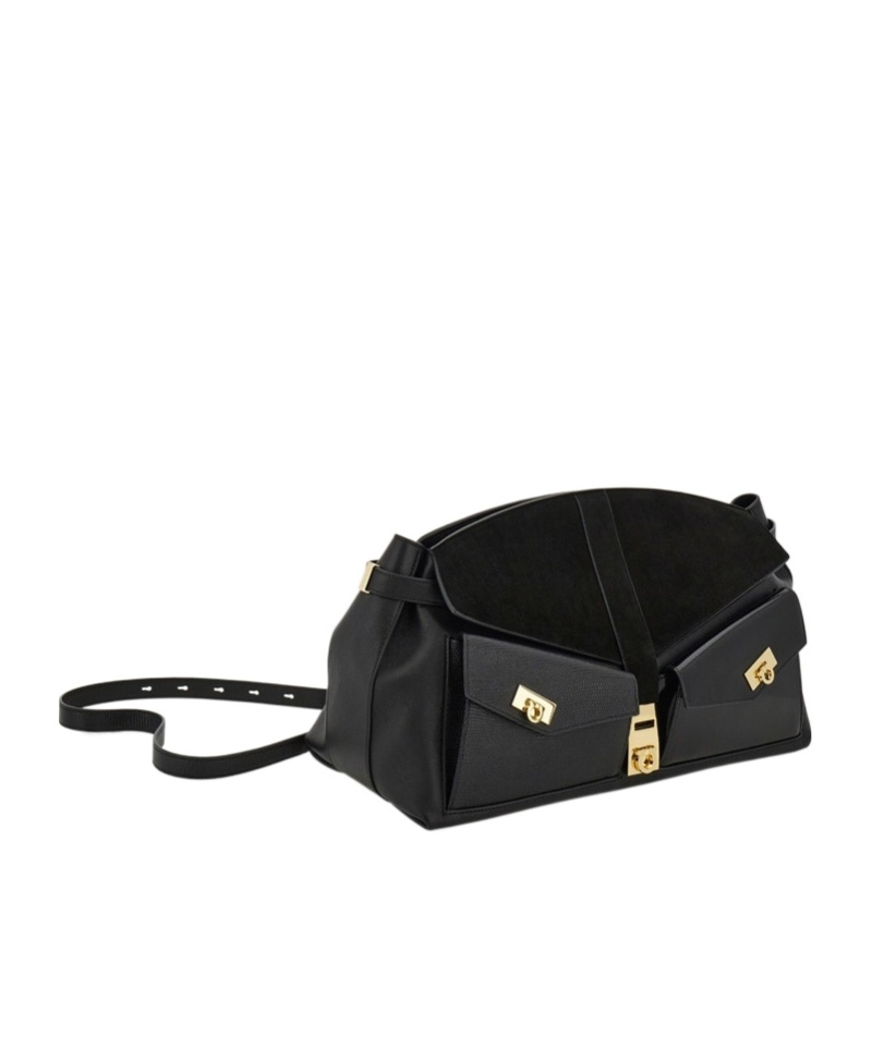 Ferragamo Multipocket Hug Crossbody Bag In Black
