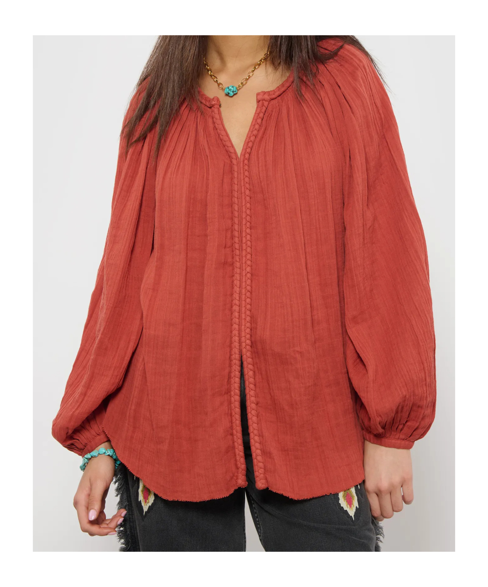 Isabel Marant Crew Neck Top In Red