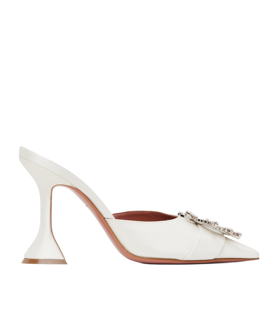 Amina Muaddi Begum High-heeled Sandals In White