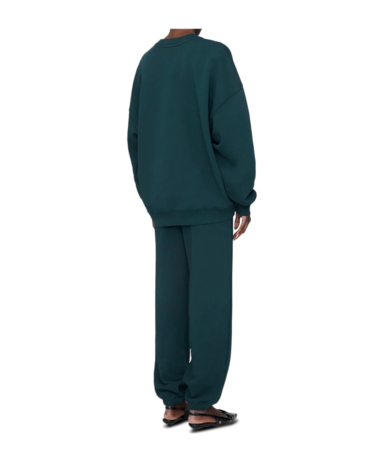 Anine Bing Monogram-embroidered Track Pants In Green