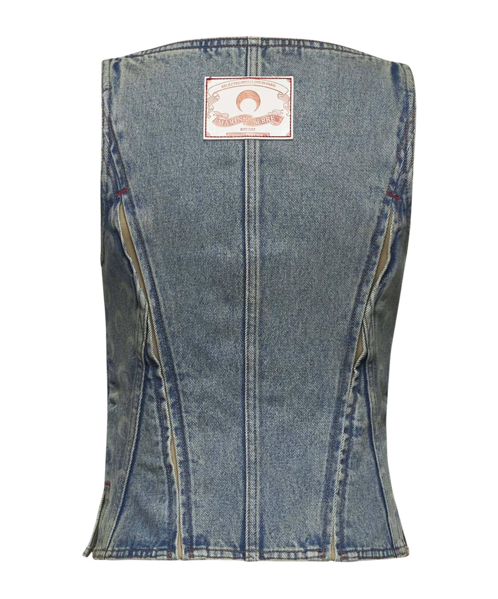 Marine Serre Zippered Vest In Gray