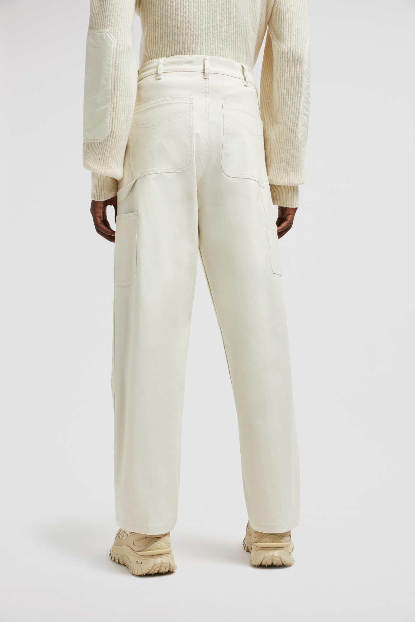 Moncler Cotton Canvas Trousers In White