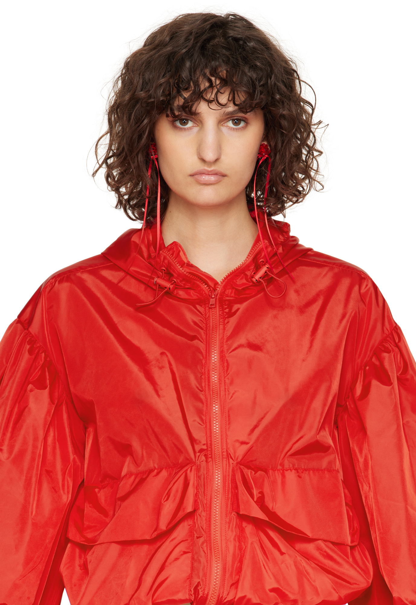 Simone Rocha Bow Ribbon Drip Earrings In Red