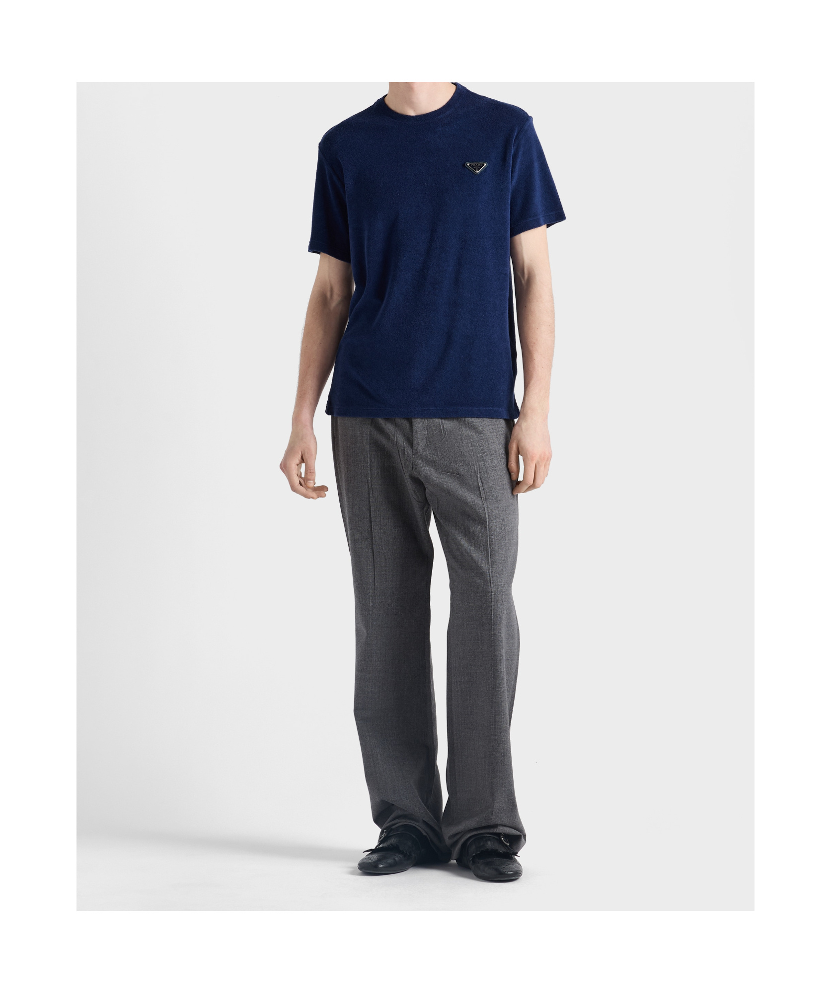 Prada T-shirt Aus Frottee In Blue