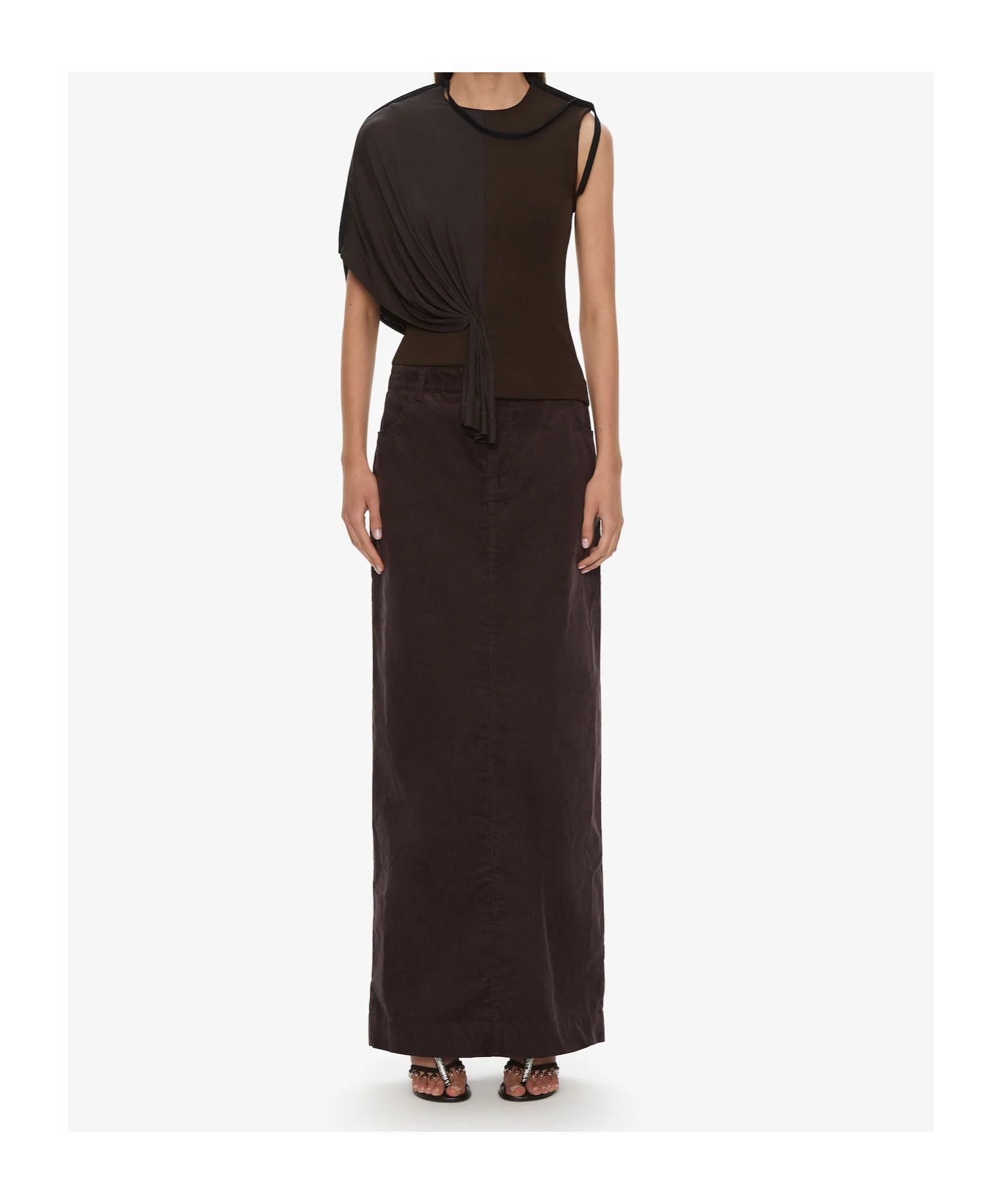 Christopher Esber Collision Draped Top In Brown