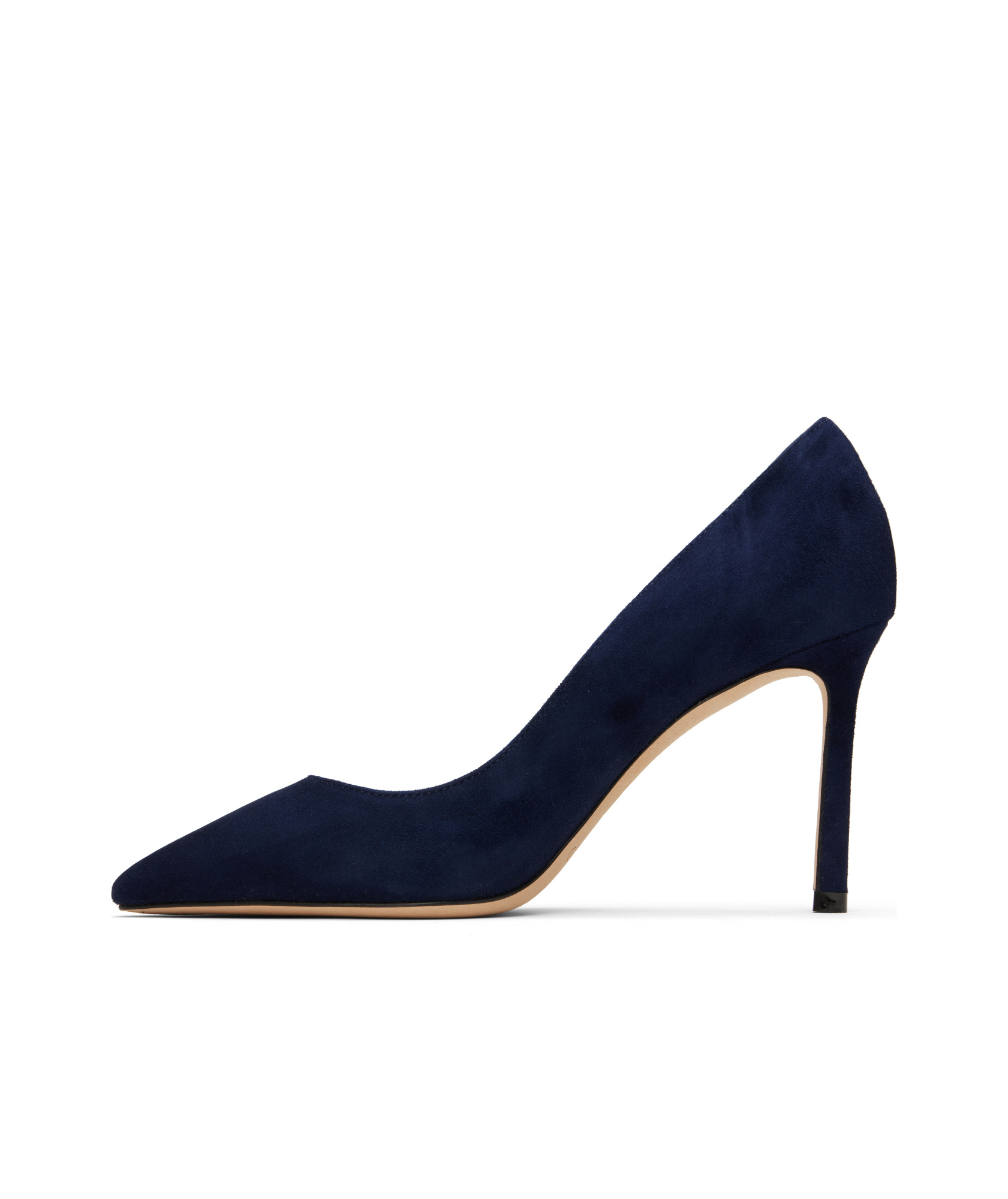 Jimmy Choo Logo Pointed High Heels In Navy Blue