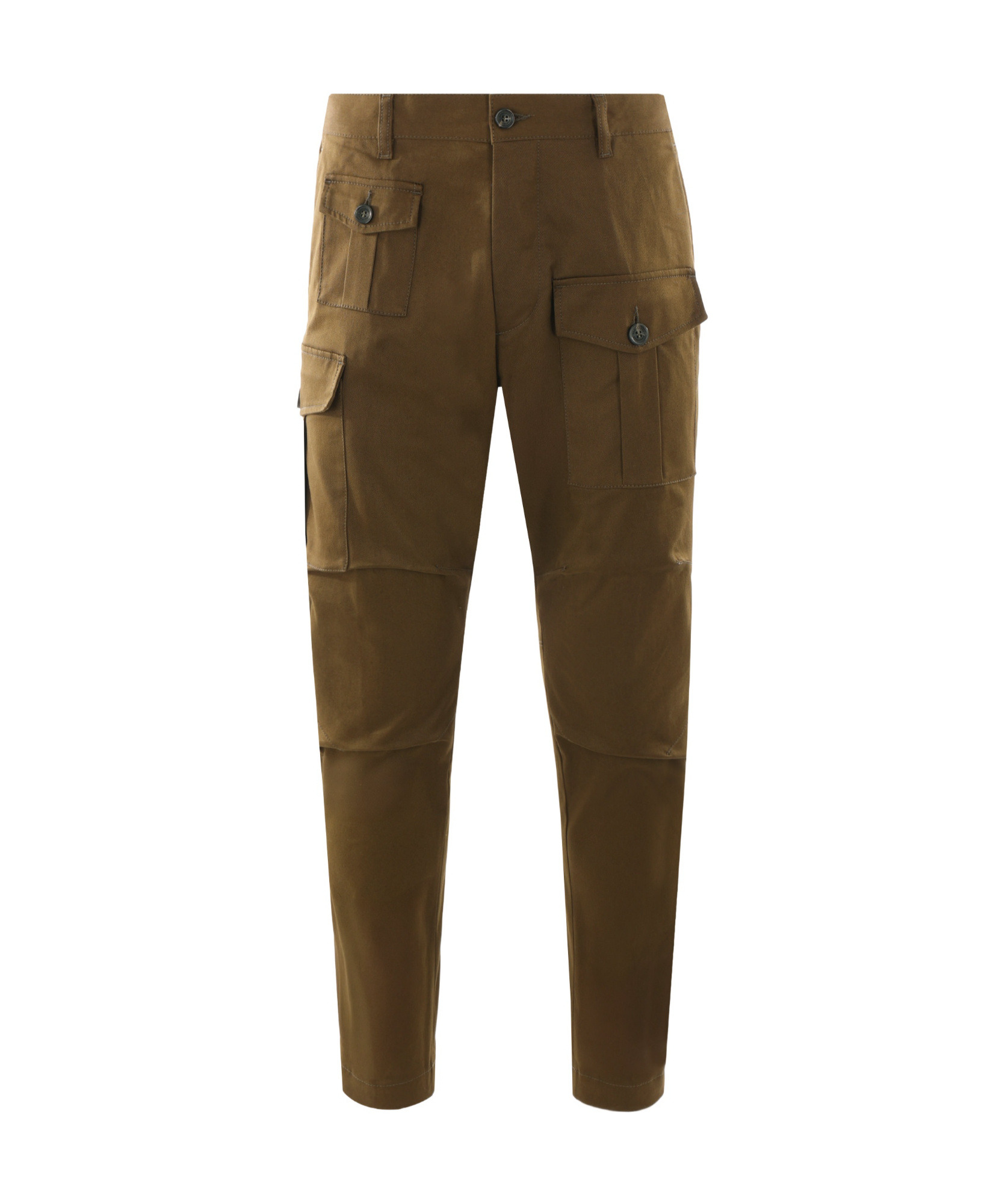 Dsquared2 Olive Cotton Blend Cargo Trousers In Green