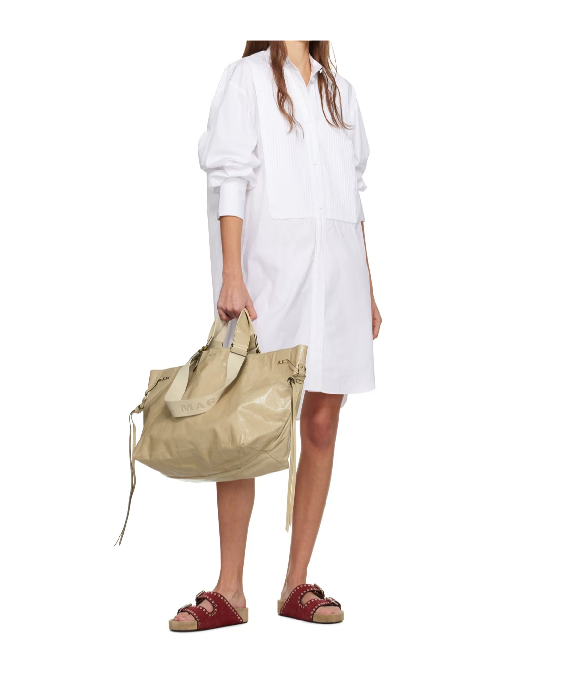Isabel Marant Red Lennyo Buckle Sandals In Brown