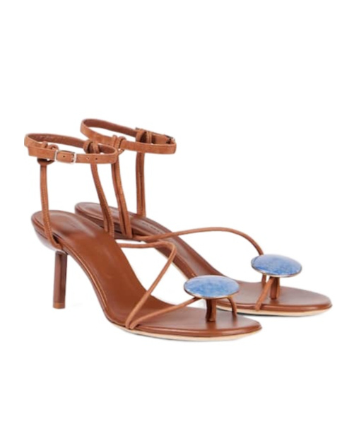 Christopher Esber Decorated Leather Sandals In Brown