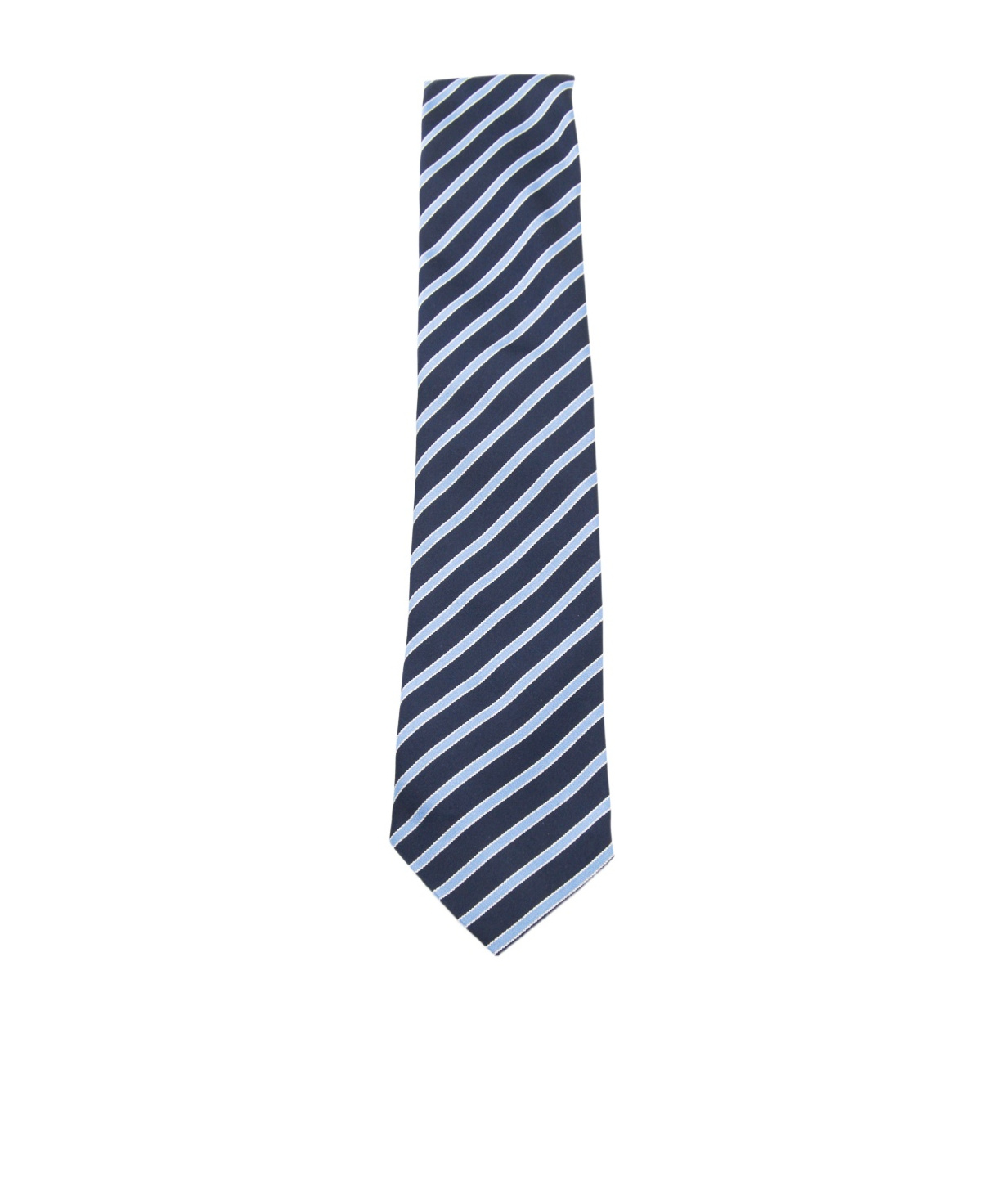Zegna Diagonal Striped Ties Standard Width In Blue