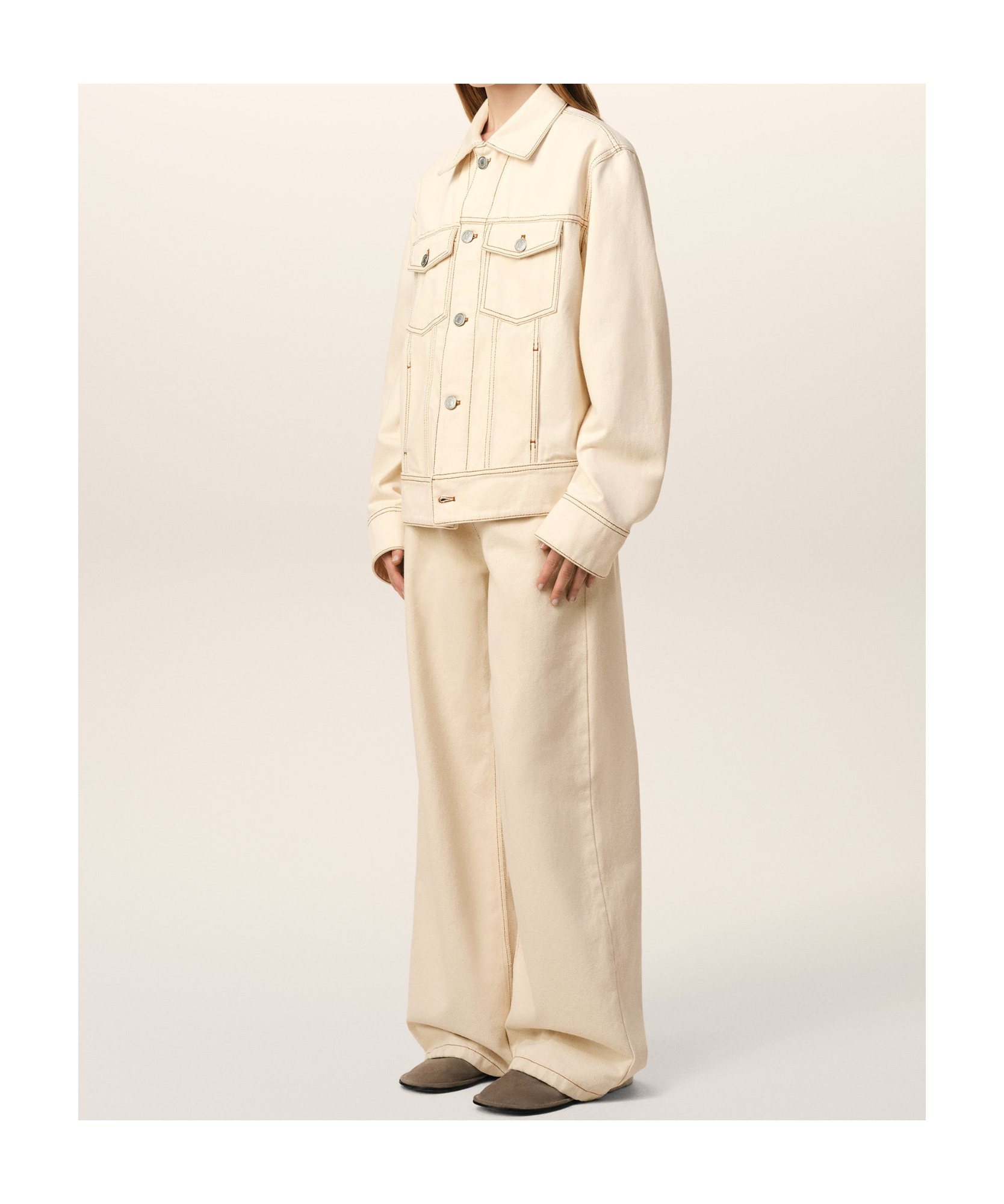 Shop Ami Alexandre Mattiussi Cotton Truck Driver Jacket In White