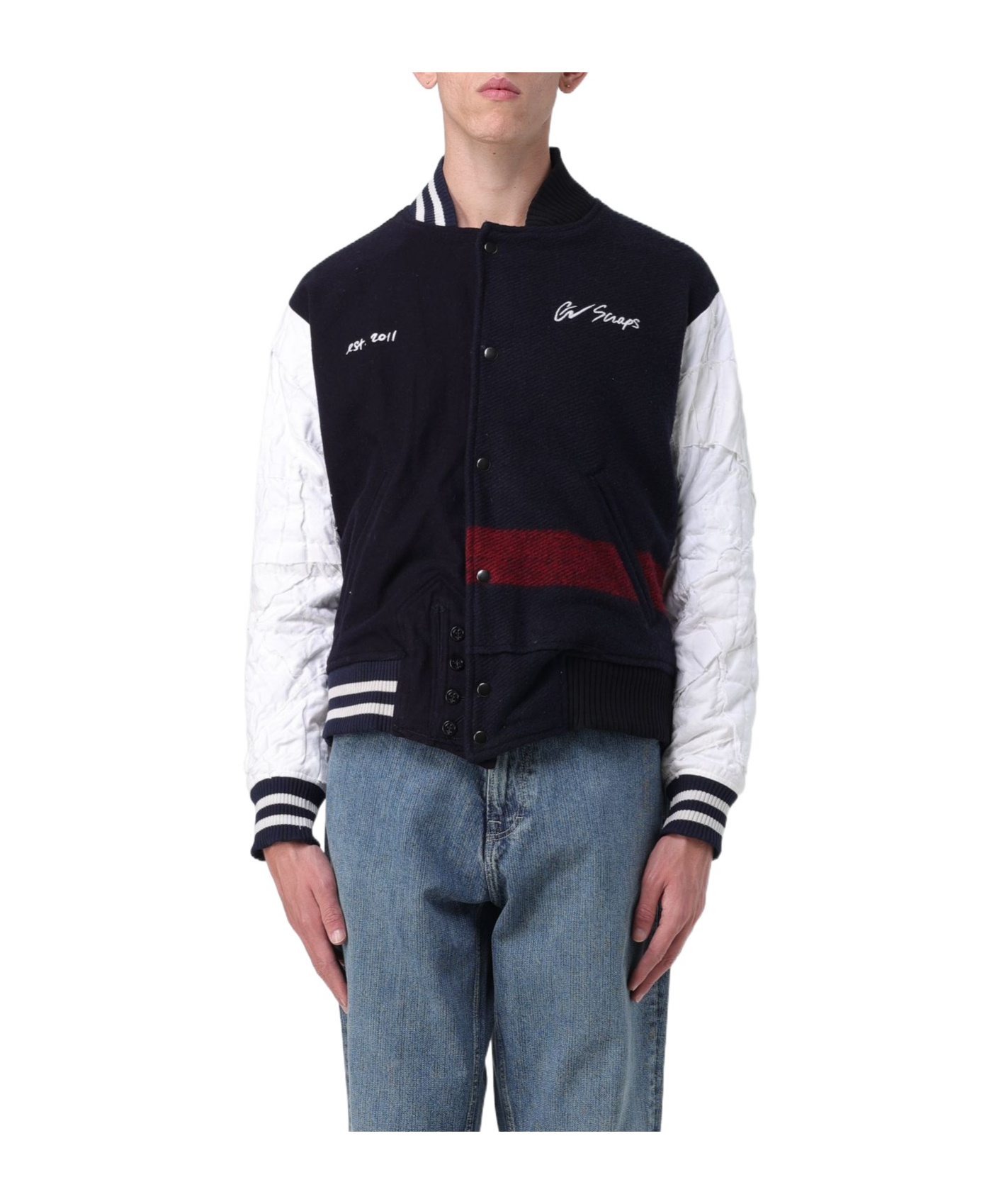 Greg Lauren Slogan-embroidered Bomber Jacket In Black