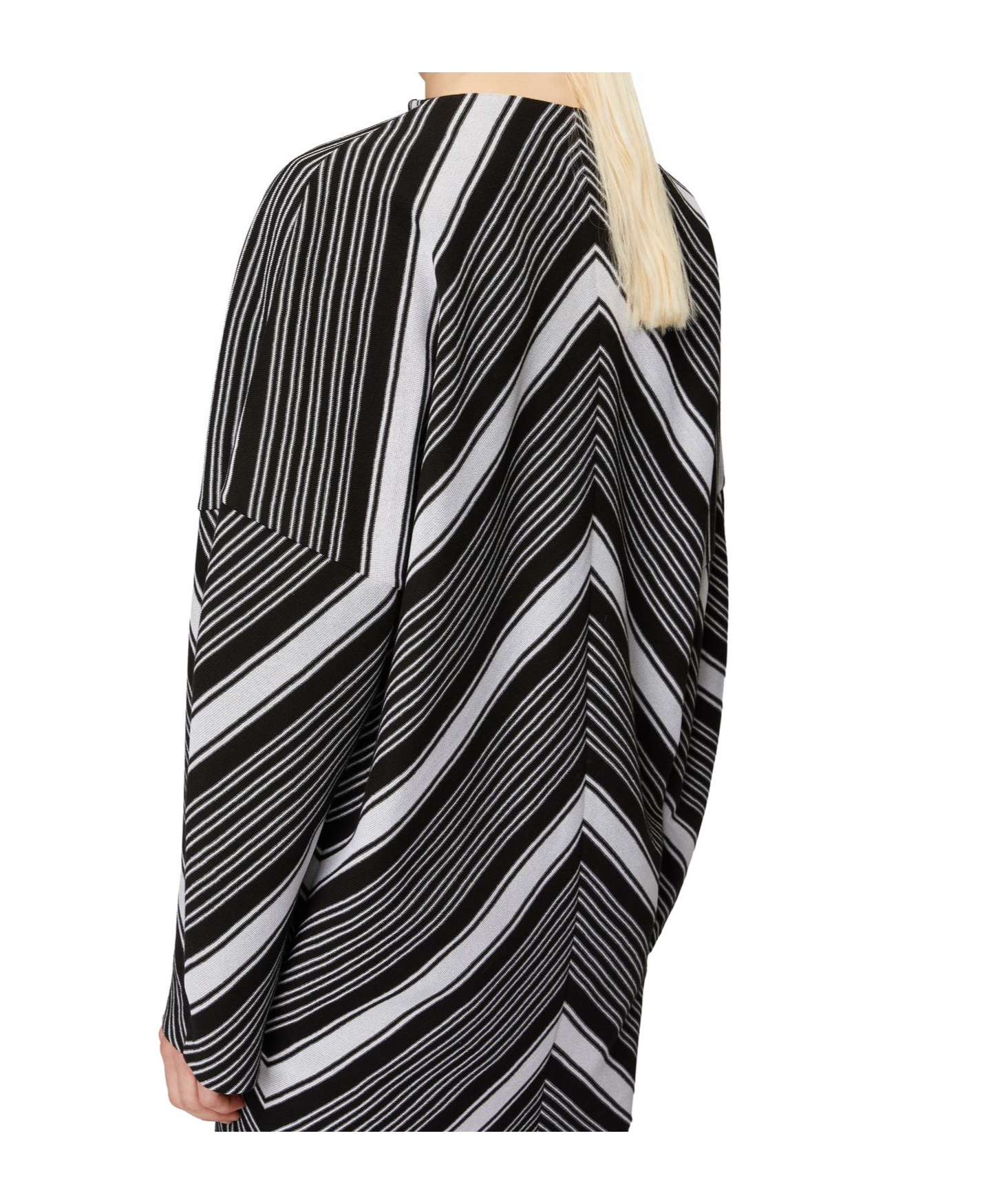 Missoni Black Chevron Viscose Mini Dress With Oversized Sleeves In Black
